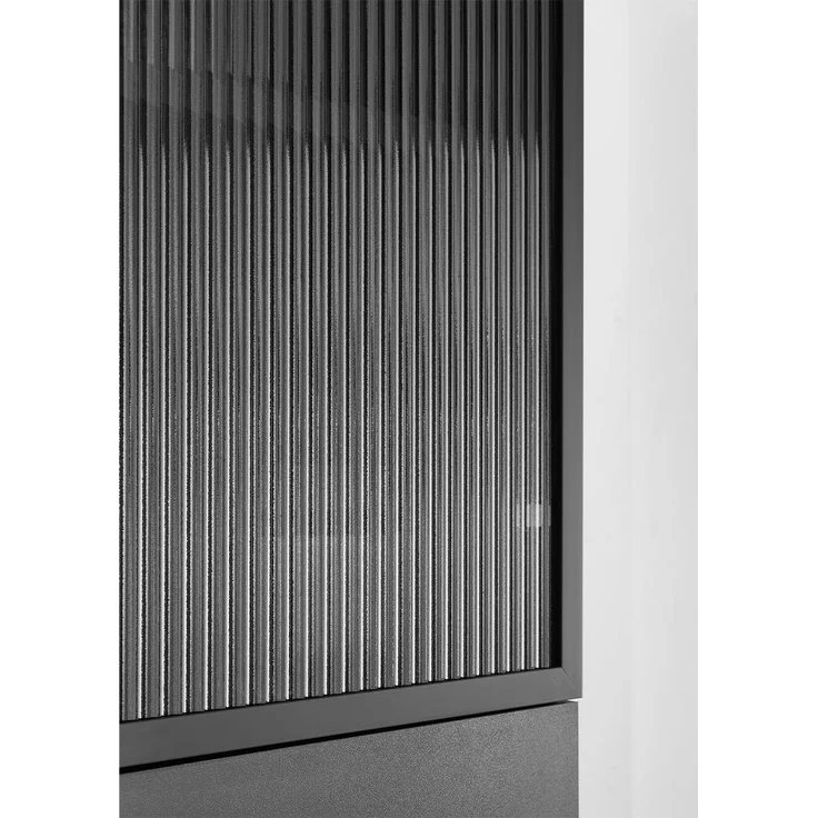 Hängeschrank Dark / Diosa, Glas, Holzwerkstoff, Schwarz, 35 x 170 x 33 cm – Bild 4
