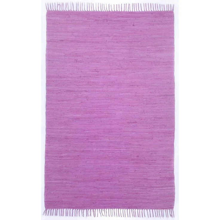 THEKO Teppich Happy Cotton, rechteckig, Höhe: 5 mm, Handweb Teppich, Flachgewebe, reine Baumwolle, handgewebt, mit Fransen