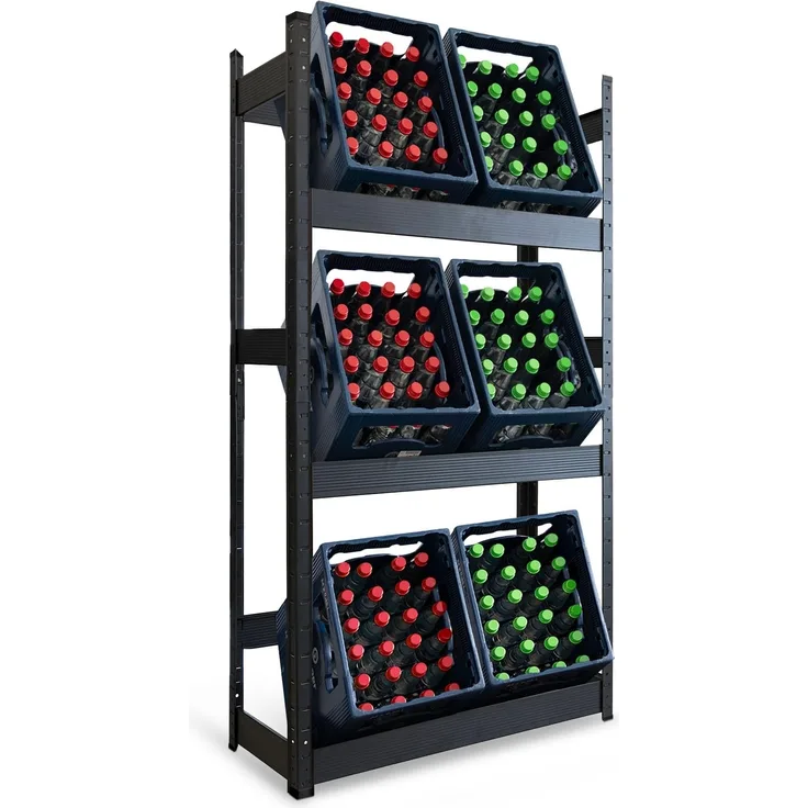 KARAT Getränkekistenregal für 6 Kisten - 160 x 80 x 30 cm - Getränkeregal, Kastenregal für Getränkekisten, Flaschenregal, Kastenständer - Regal für Getränkekästen (Osaka)