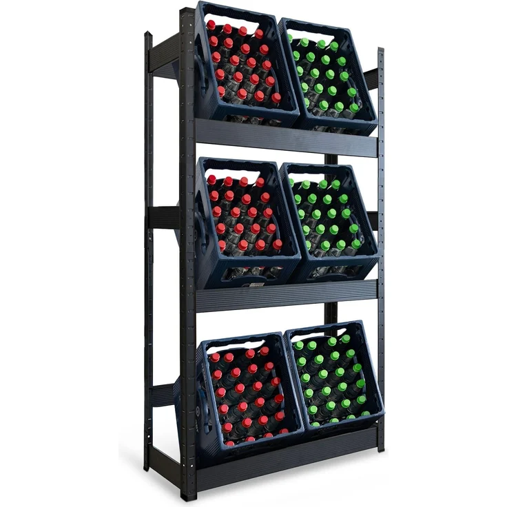 KARAT Getränkekistenregal für 6 Kisten - 160 x 80 x 30 cm - Getränkeregal, Kastenregal für Getränkekisten, Flaschenregal, Kastenständer - Regal für Getränkekästen (Osaka)