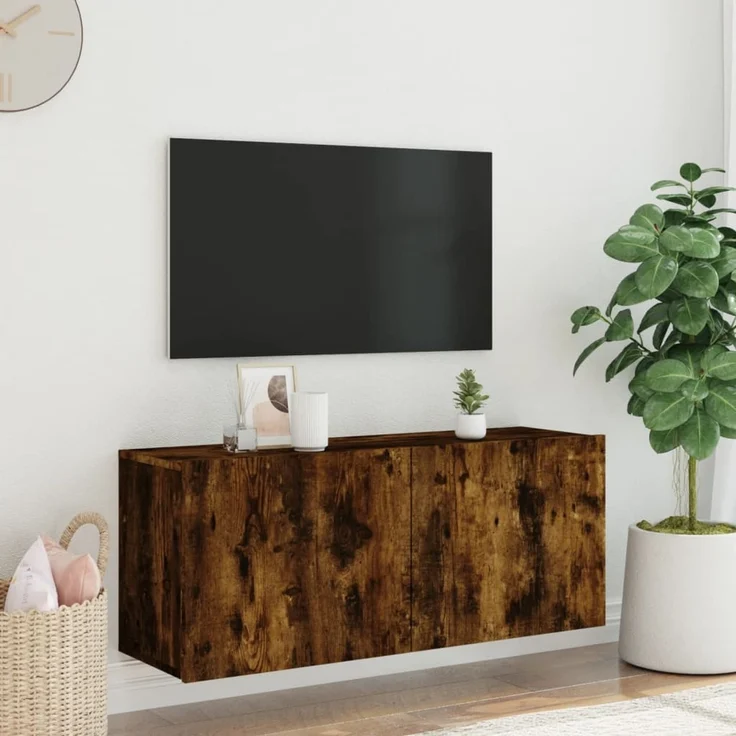 TV-Wandschrank, Fernsehschrank Räuchereiche 100 x 30 x 41 cm – Bild 3