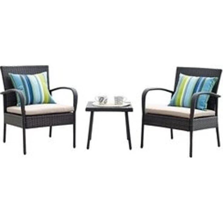 HTI-Line Balkonset Terrassenmöbel Neapel, (Set, 3-tlg, 2x Stühle, 1x Tisch, inkl. Auflagen), Loungemöbel Gartenmöbel – Bild 5