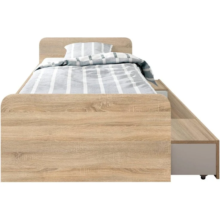 Stella Trading Boro Bett 90x200 cm, Eiche Sonoma – Bild 3