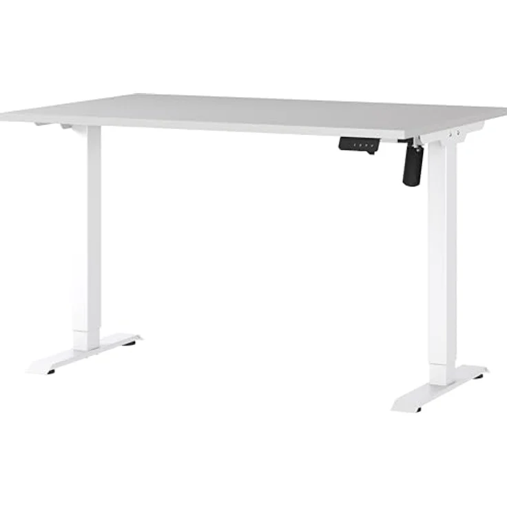 Germania Schreibtisch 8022-617, in Kaschmir/Weiß, elektr. höhenverstellbar, 120 x 119 x 80 cm (BxHxT) – Bild 2