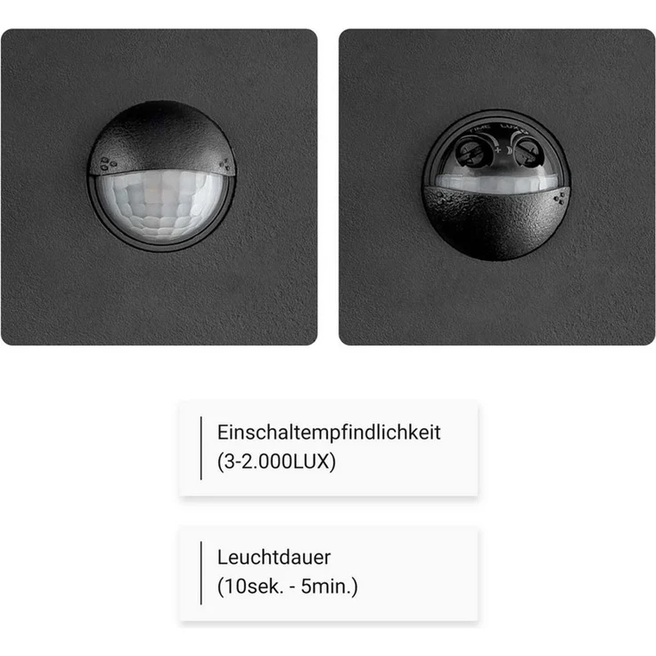 SEBSON Außen-Wandleuchte 2x LED Außenleuchte Bewegungsmelder 9m/140° IP65 15W kaltweiß, Kaltweiß, Bewegungsmelder programmierbar – Bild 3