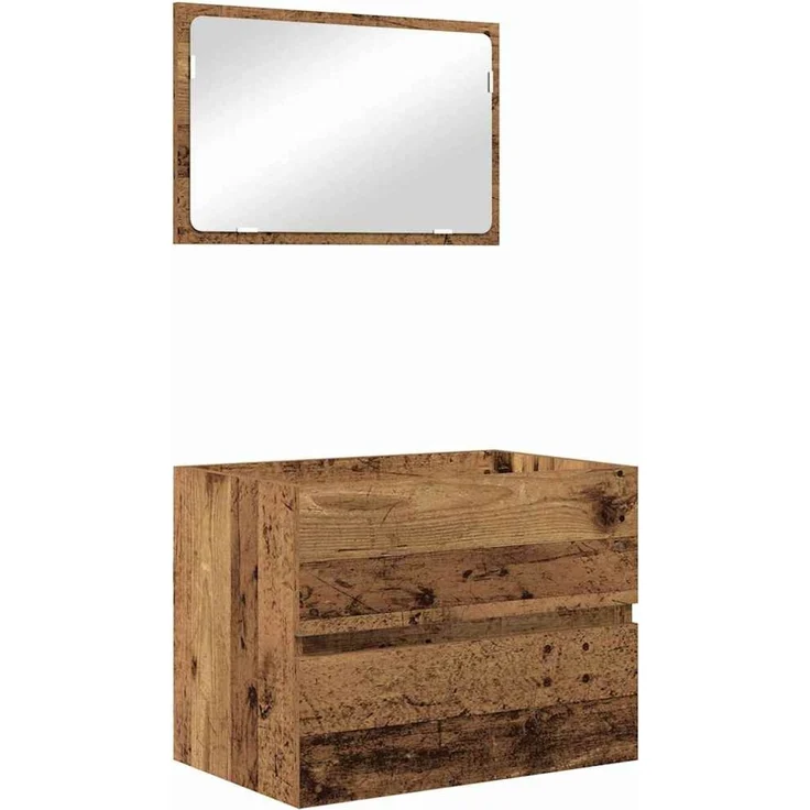 vidaXL Badezimmermöbel-Set 2 pcs Altholz Sperrholz und Metall 875432 – Bild 2