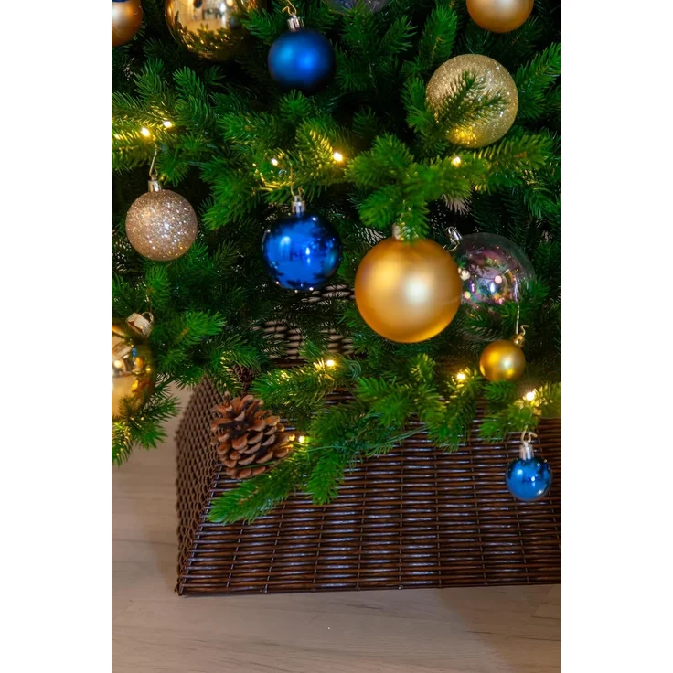 EveXmas Altair Künstlicher Weihnachtsbaum Grün 215 cm – 1216 Astspitzen, 100% PE Spritzguss, Fichten-Optik, inkl. Metallständer, Tasche & Baumkorb – Bild 6