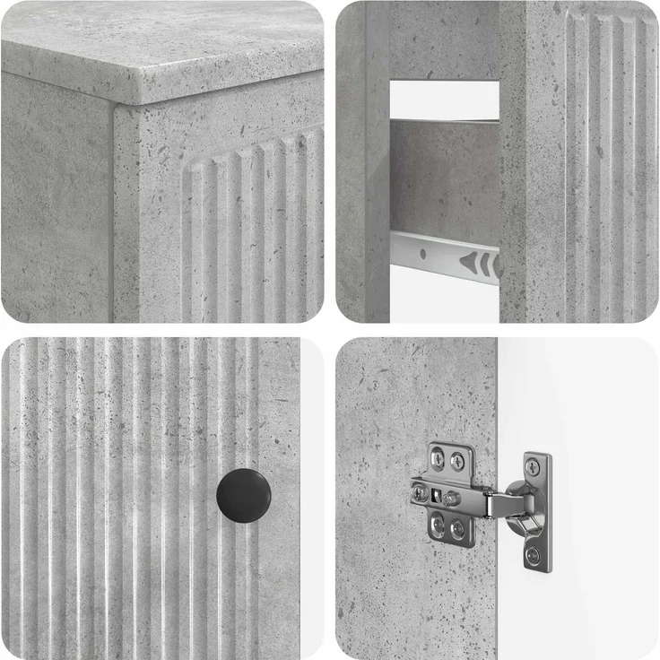 vidaXL 4-teiliges Badezimmer-Schrank-Set EDE Betongrau Holzwerkstoff 3417903 – Bild 8