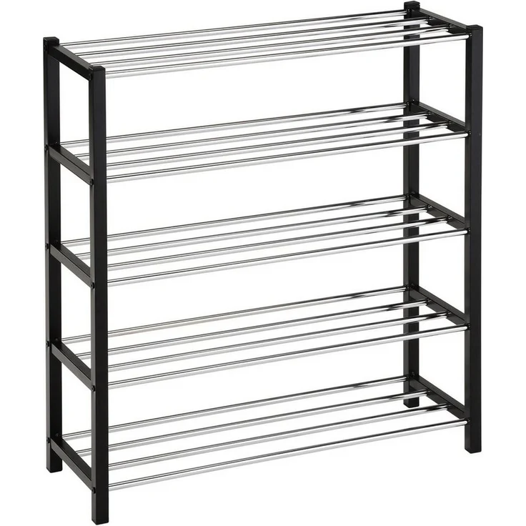 IDIMEX Schuhregal DUBLIN, Schuhständer mit 5 Ablage 80cm breit Schuhaufbewahrung Metall schwarz – Bild 2