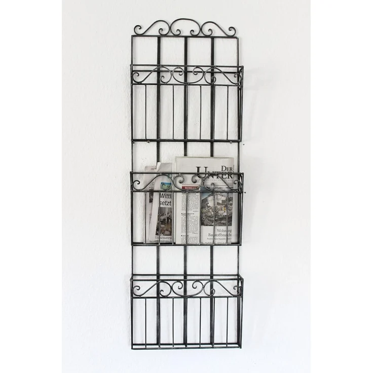 Wandregal Zeitungsständer 09911 Magazinhalter 101cm Küchenregal Zeitungshalter – Bild 3