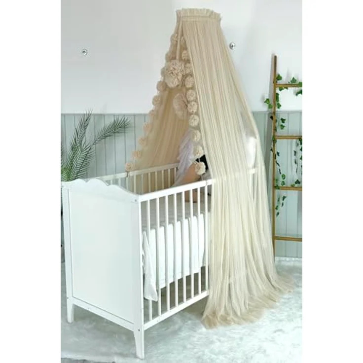 Baby Fancyroom Betthimmel Betthimmel aus 12 Meter Tüll aus 1. Klasse für Kinderbett Gitterbett, Himmel für Babybett Kinderbett – Bild 5