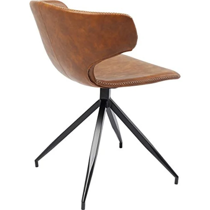 Kare Design Stühle Rusty, 2er Set, Braun, Polsterstuhl, Kreuzstichnaht, Komfortabel, Vintage, Retro, Esszimmer, Konferenzzimmer, Home Office, 79x55x54 cm (H/B/T) – Bild 5
