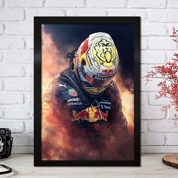 Poster Formel 1 Max Verstappen Rennfahrer Helm Rennwagen Red Bull · Deko Print ohne Rahmen - J / 40x50 cm – Bild 9