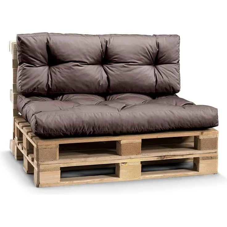 Gutekissen® Palettenkissen Wetterfest, Gartensofakissen, viele Farben und Größen PPI (Sitzkissen 120x60, Braun-wasserfestes) – Bild 1