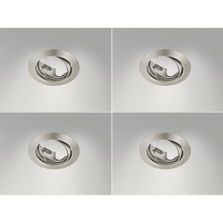 Runde Einbaustrahler Decke im 4er Set schwenkbar Silber matt GU10 – Bild 1