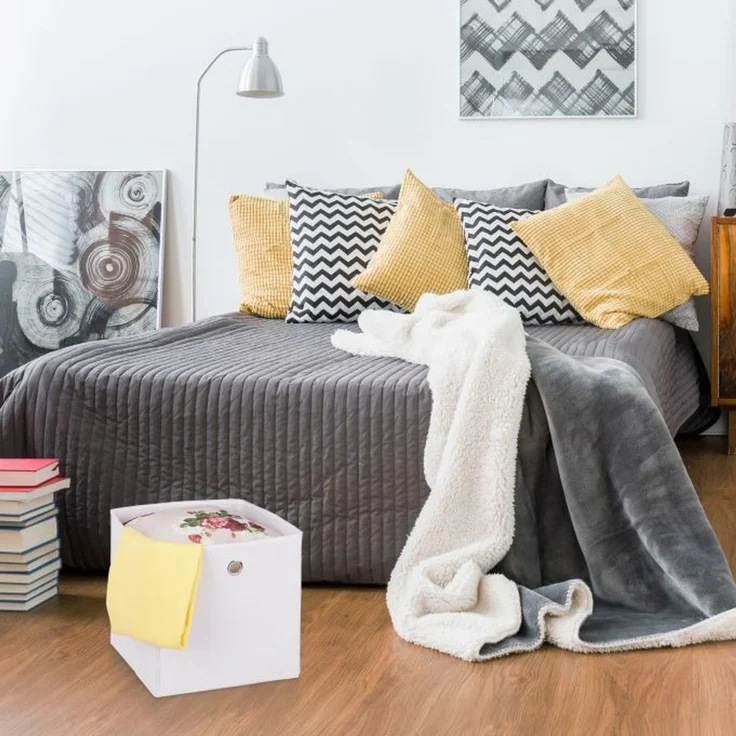 Relaxdays 4 x Aufbewahrungsbox Stoff schwarz – Bild 5