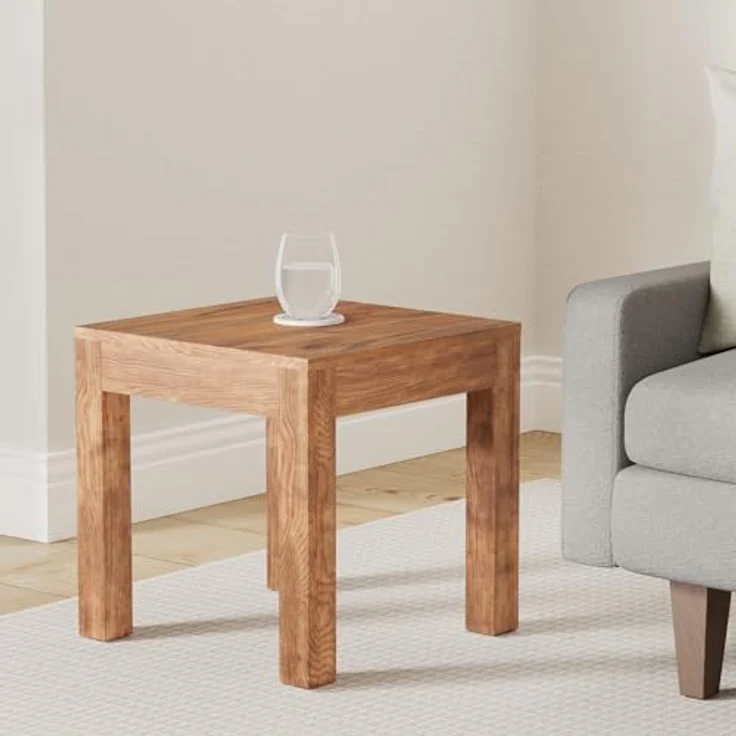 DESIGN DELIGHTS Couchtisch Square 50, vintage Holz, Natur, 50x50x50 cm, Beistelltisch für Wohnzimmer und Leseecke – Bild 2
