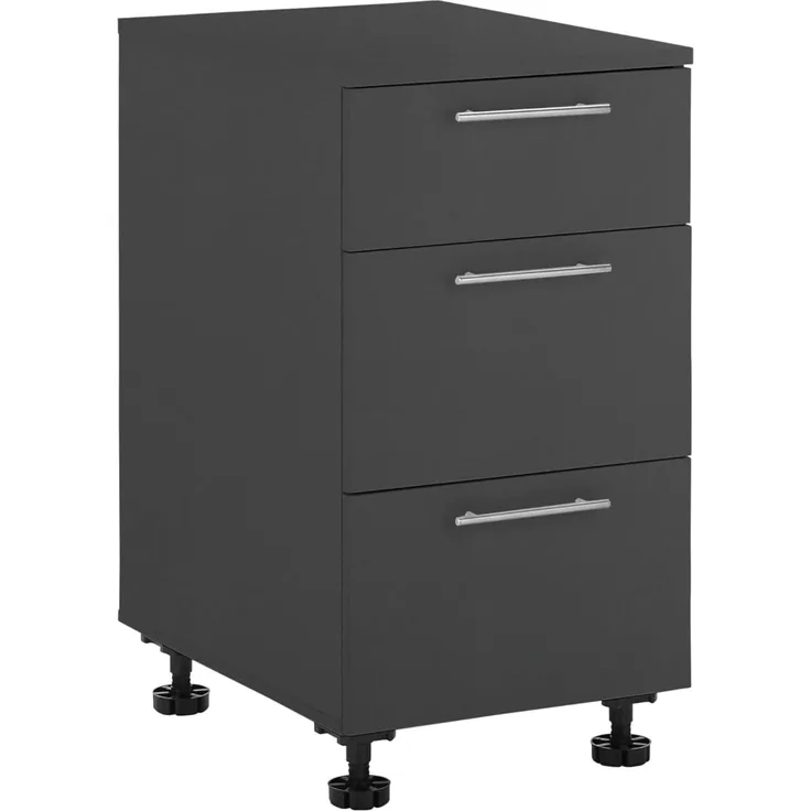 Laundreezy Unterschrank, Anthrazit - Schubladenschrank für Waschküche & Hauswirtschaftsraum - 50 x 92 x 68 cm (B/H/T)