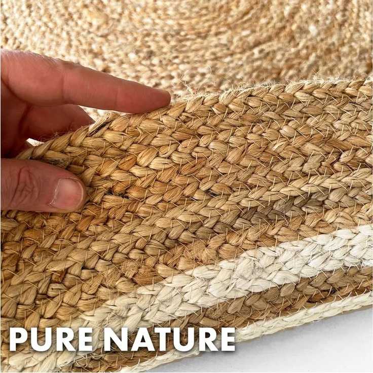 Karat Teppich Jute Rund, Handgewebter Naturteppich, In verschiedenen Ausführungen – Bild 2