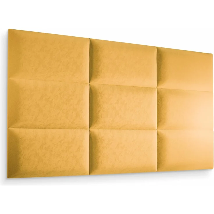 Muralo Samt Wandkissen Stoff Polsterpaneel Schlafzimmer Wohnzimmer Bett Wandpolster Bettkopfteil Lendekissen Modern Luxus Gepolstert Polster Paneel (Gelb, 70x30 cm) – Bild 5