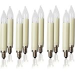 hellum Ersatz-Kerzen für Schwibbogen, 10 Stück 23V 3W Schaftkerze für Weihnachtsbaum Kerzen Lichterketten innen und außen mit 10 Brennstellen, Birnen für Lichterbogen E10/ 23V/ 3W/ 22 Lumen 908015
