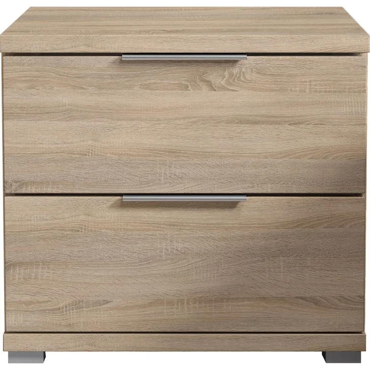 Nachtkommode >Smilla< in Eiche Sonoma, Melamin - 46x43x42cm (BxHxT) – Bild 4