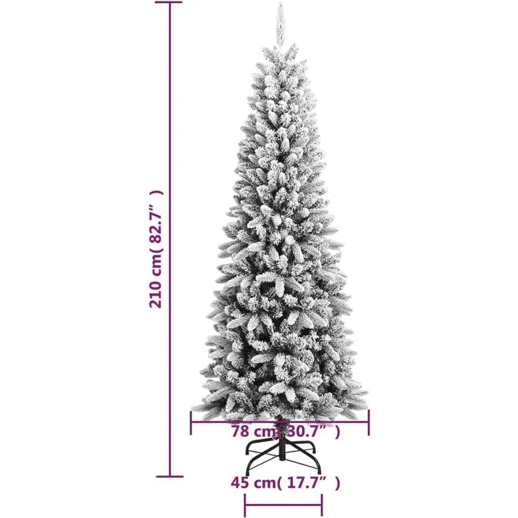 vidaXL Künstlicher Weihnachtsbaum Beschneit 210 cm PVC&PE 345191 – Bild 9