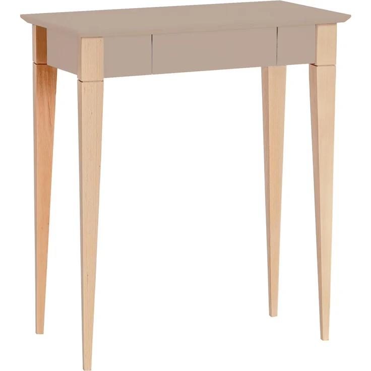 Ragaba Schreibtisch mit Schublade, MDF & dekorative Beine aus massivem Buchenholz, 65x40 cm, Braun Beige