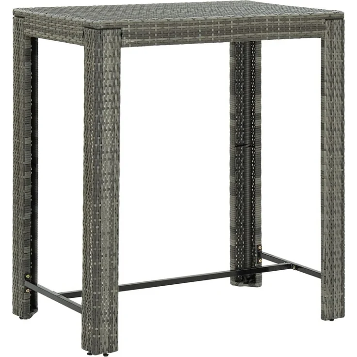 vidaXL 5-tlg. Gartenbar-Set mit Kissen Poly Rattan Grau 3064782 – Bild 4
