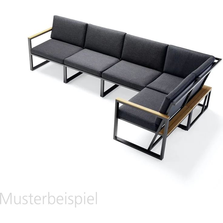 Sieger Havanna Mittelteil Sitzplatz für Loungegruppe, Aluminium Eisengrau, 72 x 78,5 x 73 – Bild 3