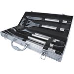 EUROHOME Grillbesteck-Set Grillset aus 5 Teilen Grill Zubehör, (5 tlg, Besteck Koffermaße 44 x 17 x 7 cm), Set aus Zange, Wender, Gabel, Messer und Reinigungsbürste.