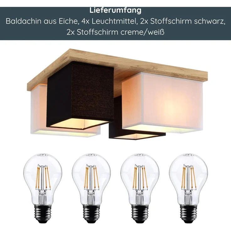 MeLiTec LED Deckenleuchte Paloma D129 Holz, Holz Deckenleuchte Paloma D129 – Bild 5