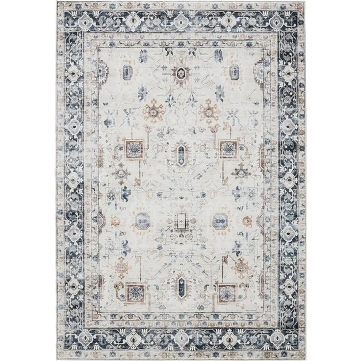 Interiyou Teppich Gent, Rechteckig, Höhe: 5 mm, Vintage Kurzflor für Wohnzimmer, Schlafzimmer, waschbar, pflegeleicht – Bild 4