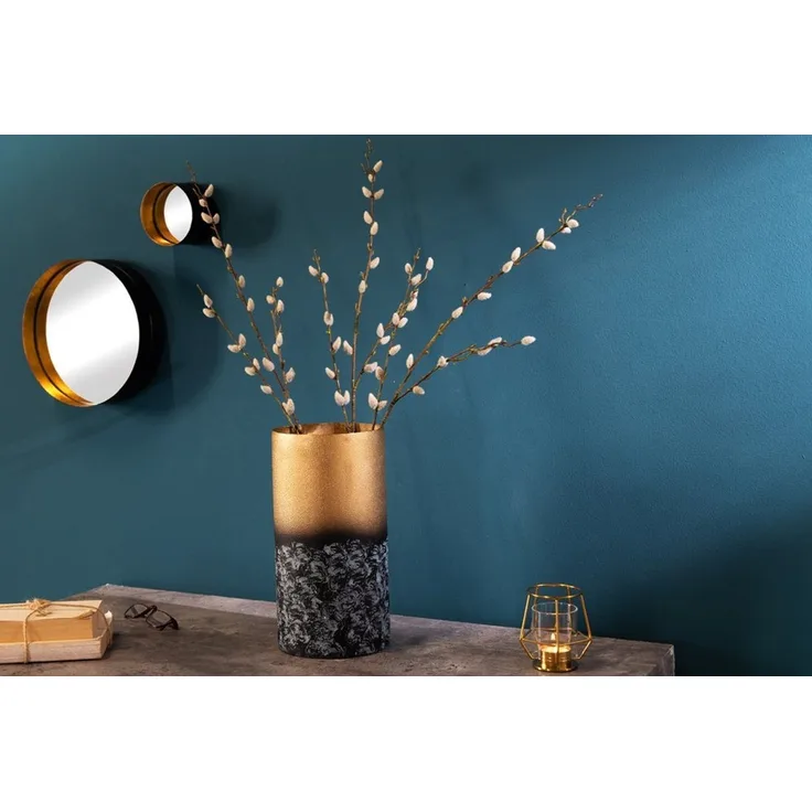 riess-ambiente Dekovase ABSTRACT 40cm gold (Einzelartikel, 1 St), Wohnzimmer · Metall · Blumen · Accessoire · handmade · Patina