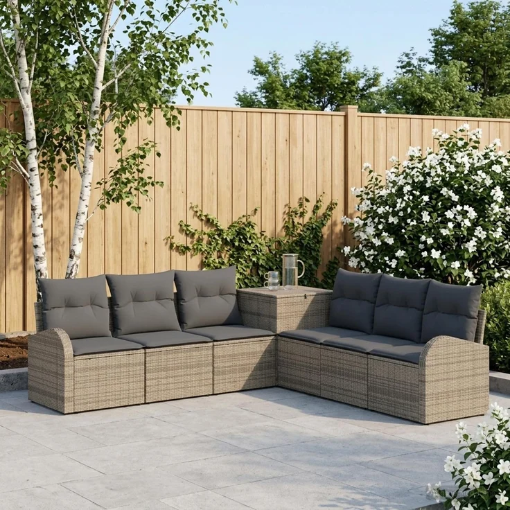 vidaXL Sofa Set 7 stk. Grau und Dunkelgrau 124 x 62 x 69 cm 3448704 – Bild 1