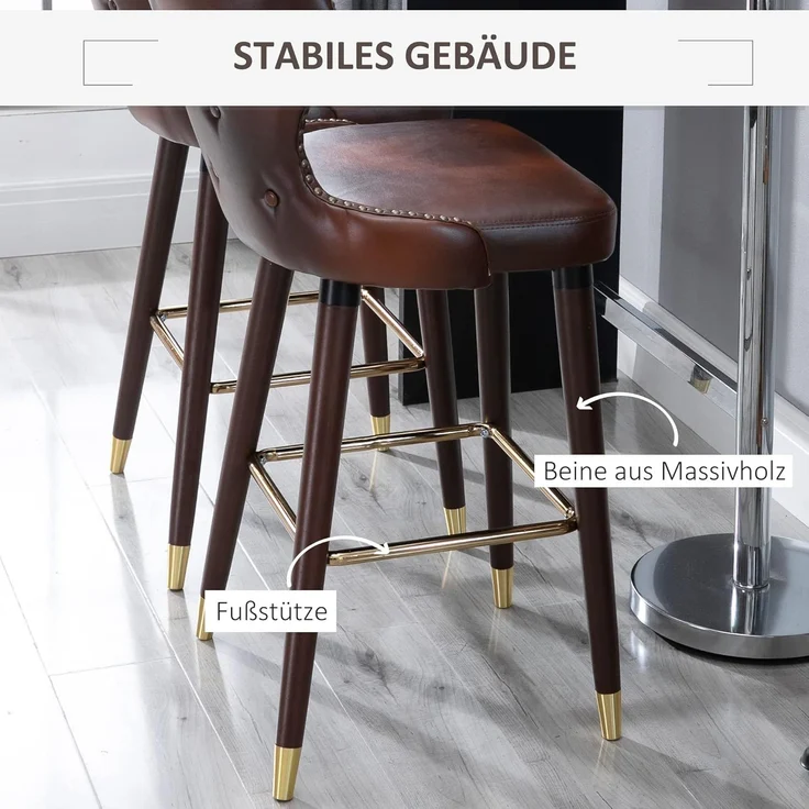 HOMCOM Barhocker Barhocker im 2er Set – Bild 6