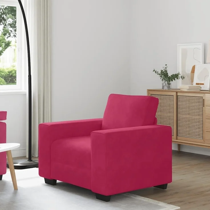vidaXL Sessel Weinrot 100x77x82 cm Samt 4105251 – Bild 2