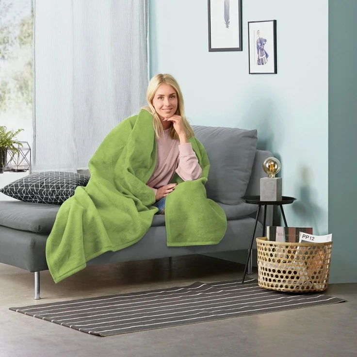 Wohndecke Wohndecke "Triest", Erwin Müller, Baumwollmischung Uni – Bild 3