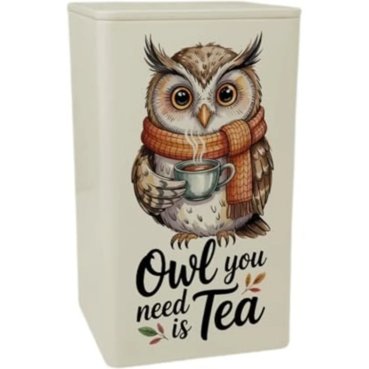 speecheese Aufbewahrungsdose Owl You Need Is Tea TeeDose 900ml mit Aquarell Eule – Bild 1