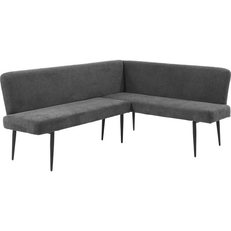 OTTO home Eckbankgruppe Melvin (Set, 4-tlg. Tisch, Bank und 2 Stühle), Taschenfederkern, Tisch (120x75 cm) schwarz, Bank und Stühle anthrazit oder beige – Bild 2