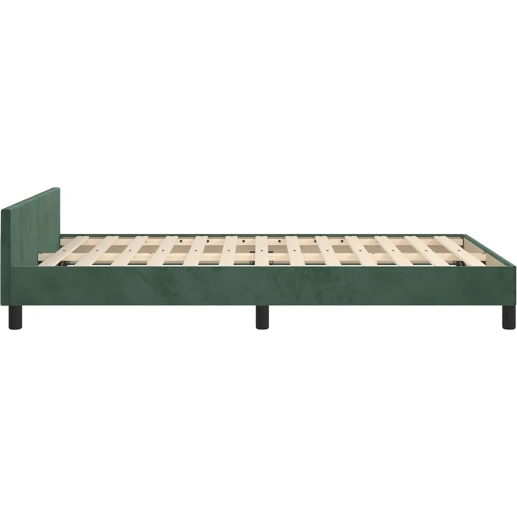 vidaXL Bettgestell ohne Matratze Dunkelgrün 120x190 cm Samt 379550 – Bild 5