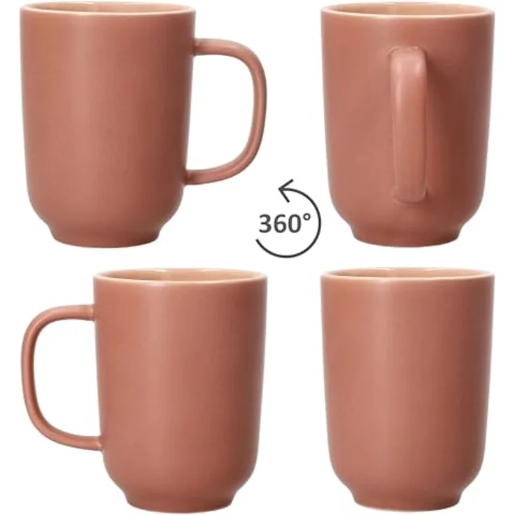 Ritzenhoff & Breker Becher Ritzenhoff 6x Jasper Kaffeebecher 250ml H10,4cm Puder Tee-Tassen, Steingut – Bild 5