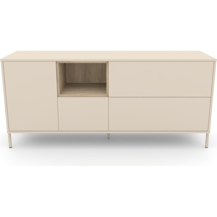 Sideboard HYGGE mit 1 Tür, 3 Schubladen, 1 offenes Fach, Cashmere Weiß – Bild 2