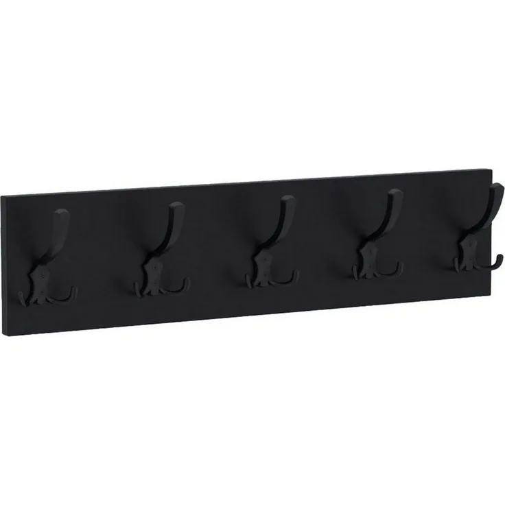 AKKE Garderobenleiste, Garderobenleiste Schwarze Haken 2mm PVC Kantenumleimung