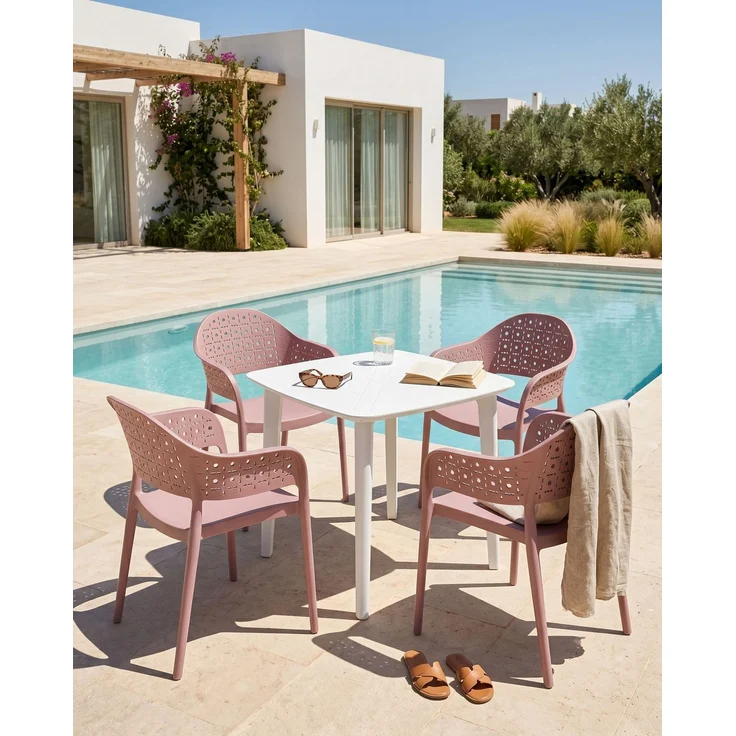 Set mit 4 Stühlen NARINO Rosa – Bild 3