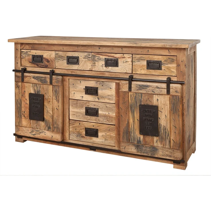 Sideboard Mango 150x45x90 natur lackiert RAILWAY #119 – Bild 1