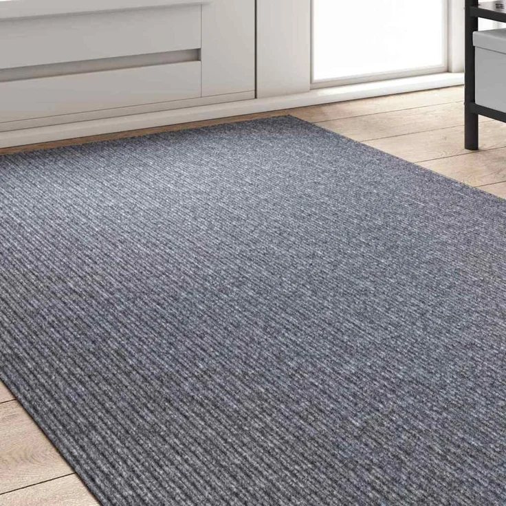 vidaXL Teppichläufer Hellgrau 100 x 250 cm Stoff 42011436 – Bild 3