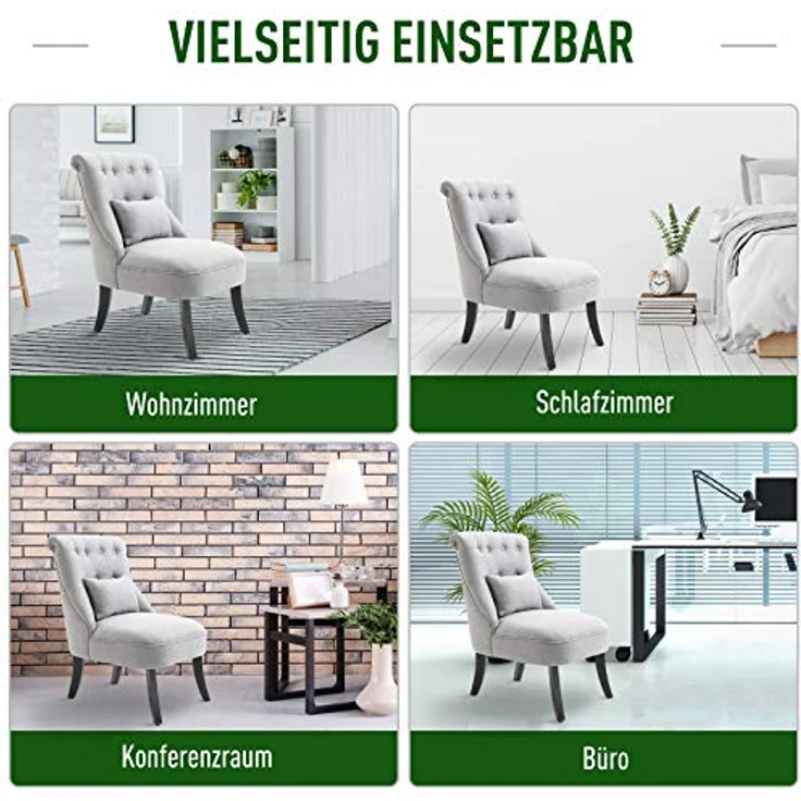 HOMCOM Sessel Relaxsessel mit Rückenkissen – Bild 7