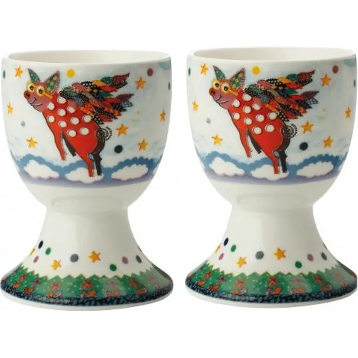 Maxwell & Williams Smile Style Eierbecher 2er-Set Pigasus, Geschenkbox, Porzellan, DX0468