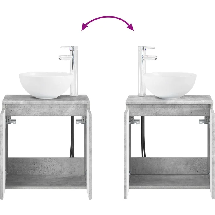vidaXL Badezimmerschrank-Set 2 stk. Betongrau 79,5 x 41 x 80 cm 3404037 – Bild 9